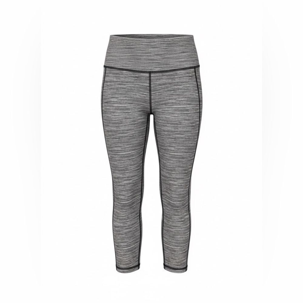 ATHLETA WOMENS CROPPED YOGA PANTS SIZE S GRAY BLACK BLEND